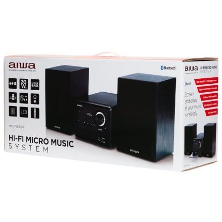 Aiwa MSBTU-300 Microcadena Hi-Fi Bluetooth 4.2, 20W RMS, CD, USB y Radio FM Aiwa MSBTU-300 Microcadena Hi-Fi Bluetooth 4.2, 20W RMS, CD, USB y Radio FM